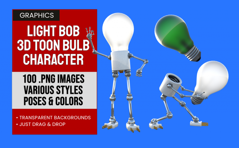 Light Bob – 3D Toon Lightbulb Character