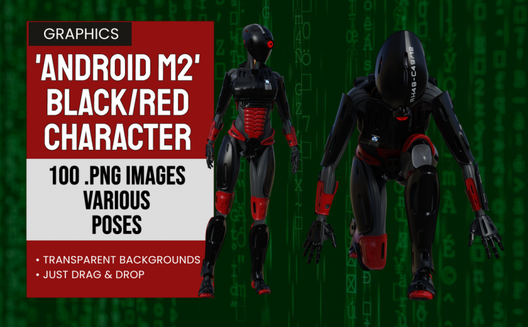 Android M2 – Black and Red – 3D Character Elements