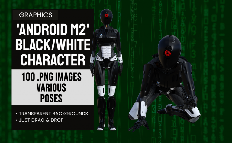 Android M2 – Black and White – 3D Character Elements