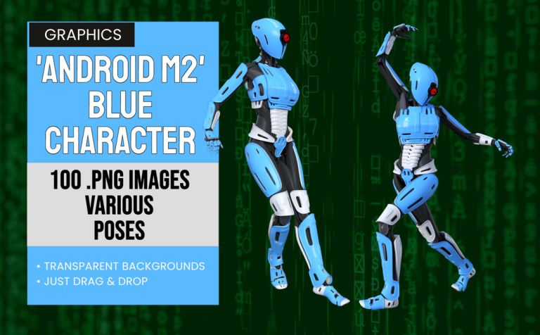 Android M2 – Blue – 3D Character Elements