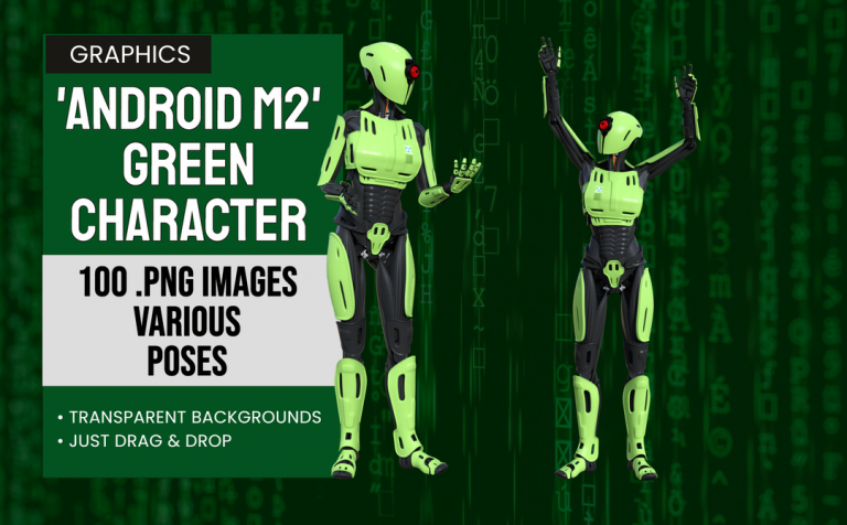 Android M2 – Green – 3D Character Elements
