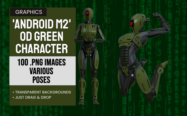 Android M2 – OD Green – 3D Character Elements