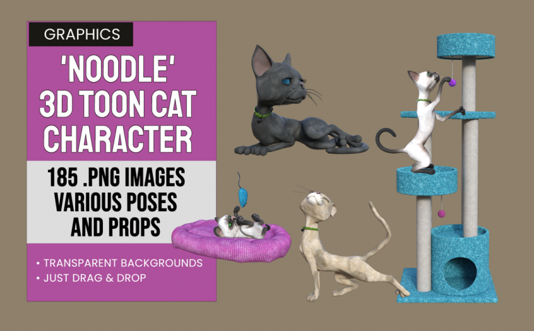 Noodle – 3D Toon Cat and Props