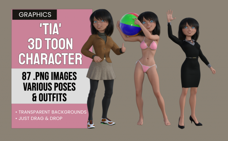 Tia – 3D Toon Style Character