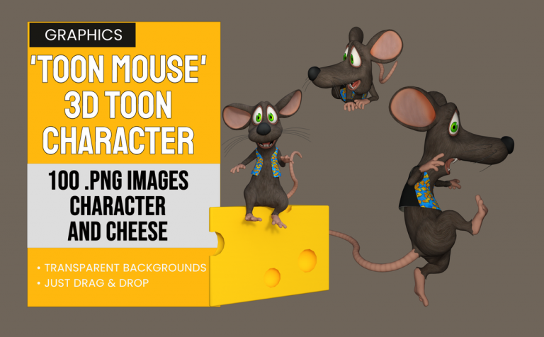 Toon Mouse – 3D Mouse and Cheese