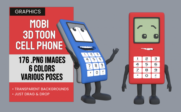 Mobi – 3D Toon Cell Phone Character