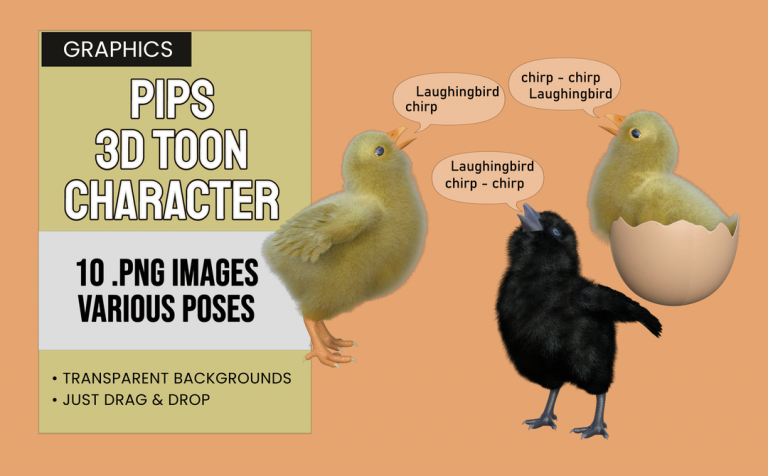 Pips – 3D Toon Chick Character