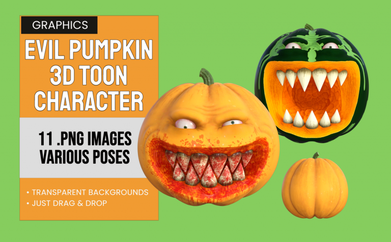 Evil Pumpkin – 3D Toon Pumpkin Character