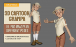 3d cartoon grampa